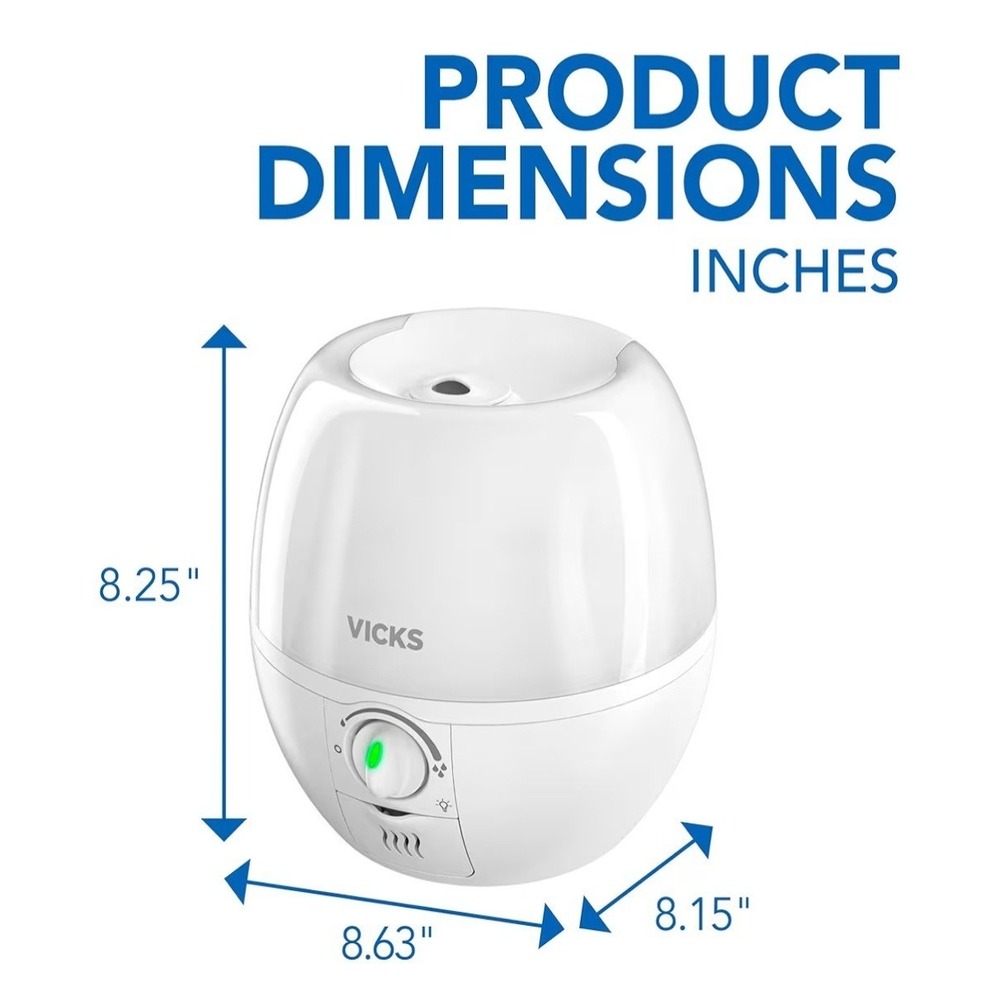 Vicks 3-in-1 Sleepy Time Humidifier Diffuser Nightlight Color Changing - Picture 6 of 6
